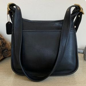 Vintage Coach Legacy Zip Bag, Black Leather Coach